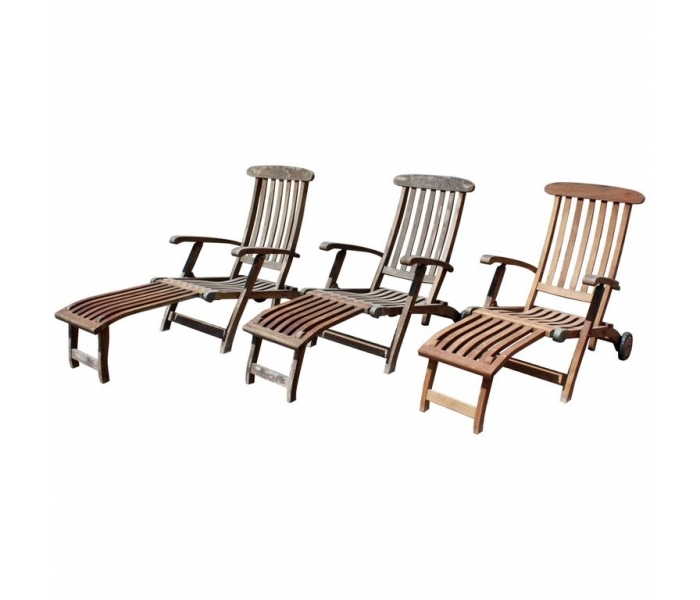 1980s set of three English teak wood...