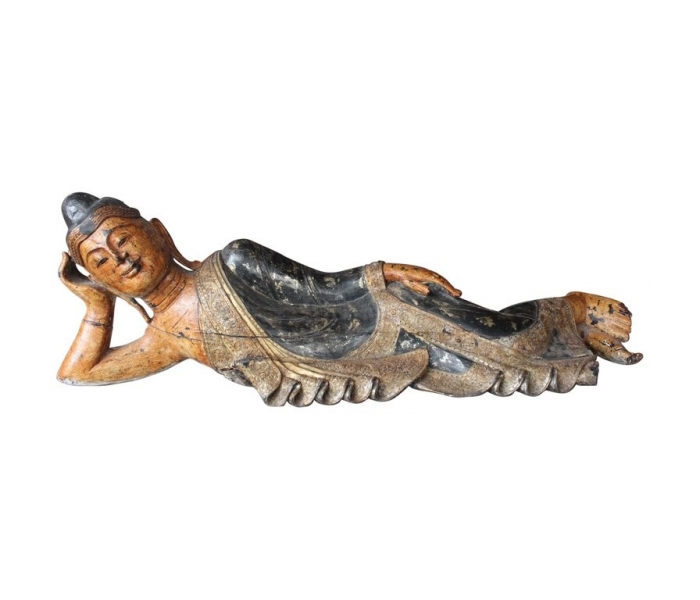 1980s large Asian painted lying...