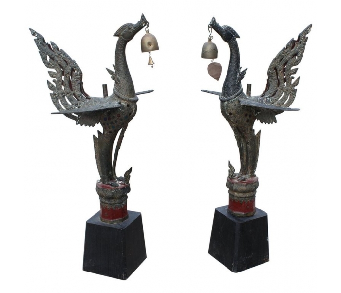 1980s pair of Asian bronze Garuda...