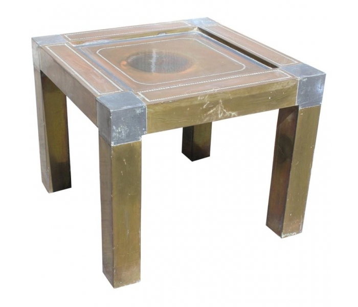 1980s Spanish brass side table