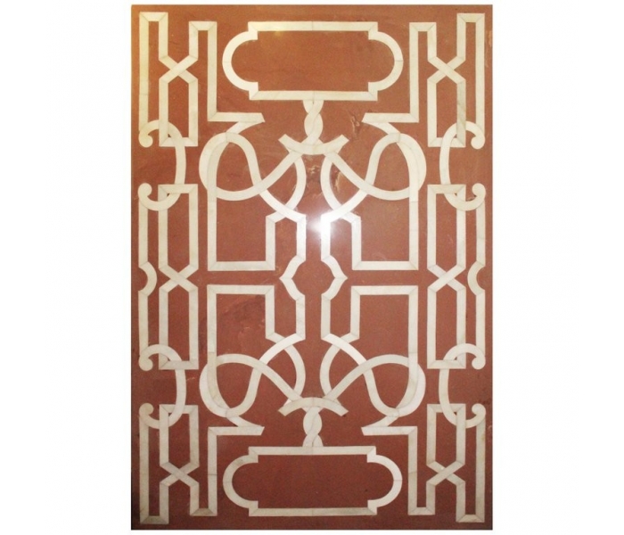 Rectangular red sandstone table top...