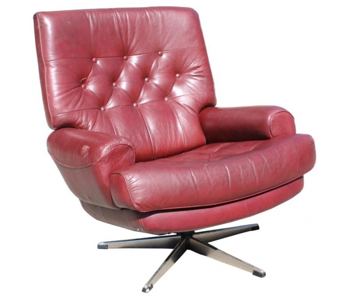 1970s red leatherette office sofa...