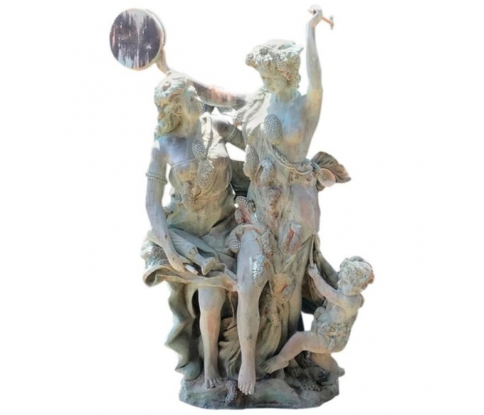 Life-size bronze statues of two...