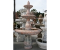 Very large 2.5 m tall Rosetta pink  marble 3-tier fountain