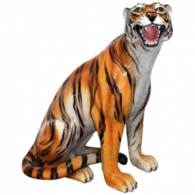 Tiger glazed ceramic statue