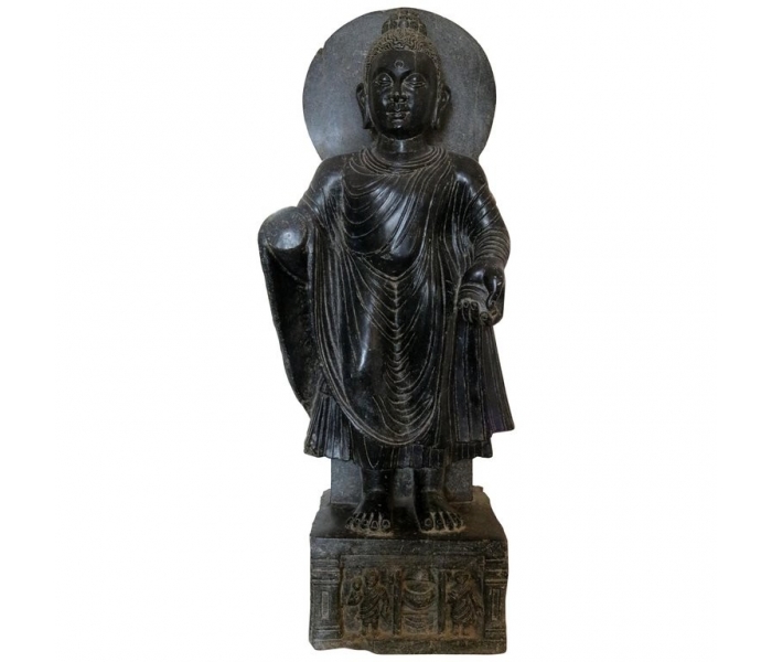 Escultura de Buda en pie tallada a...