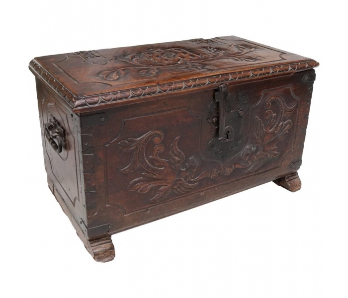18th century colonial wooden chest...