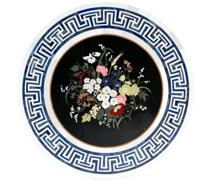 Round marble table top with Italian...