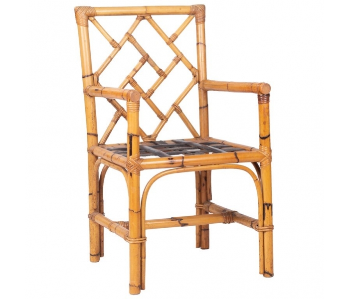 1970s Spanish handmade bamboo armchair