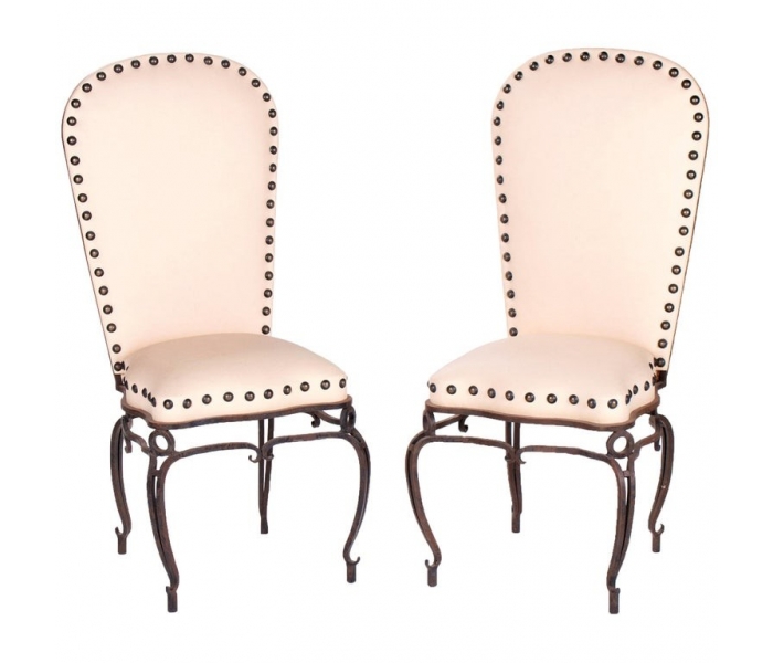 1970s pair of French wrought iron...