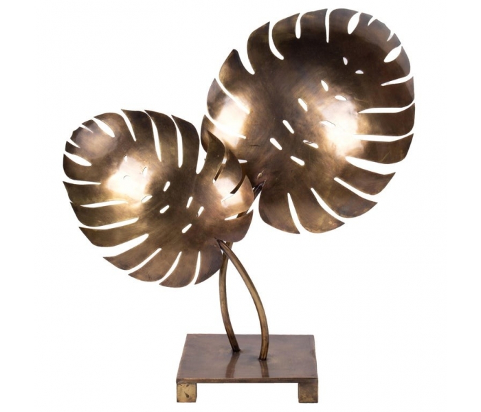 Spanish leaf shaped brass table lamp