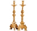 Pair of 18th century Spanish gold gilt candlesticks 