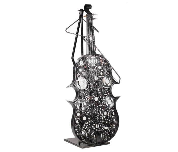 Iron cello statue made by hand with...