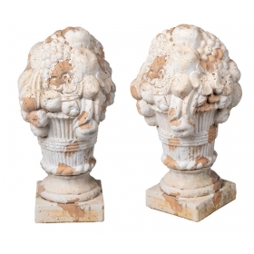 Pair of aged terracotta...