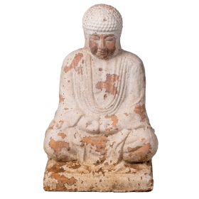 Sitting terracotta Buddha...