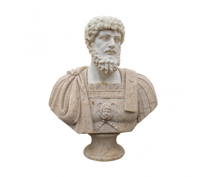 Busto de romano tallado en mármol...