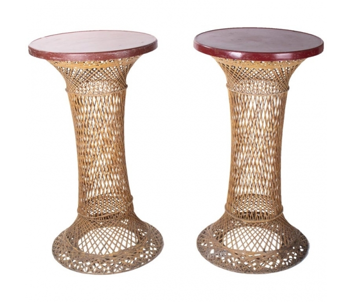 1980s Spanish pair of tall woven...