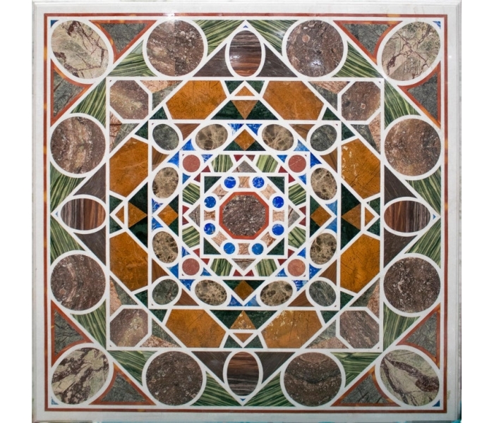 Square marble table top with Italian...