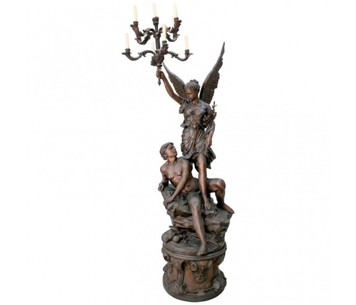 Large bronze Annunciation torchiere...