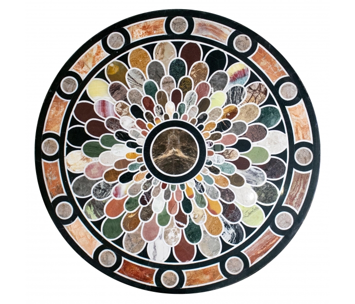 Round marble table top decorated...