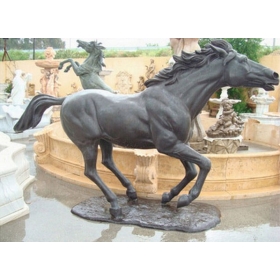 Life-size bronze galloping...