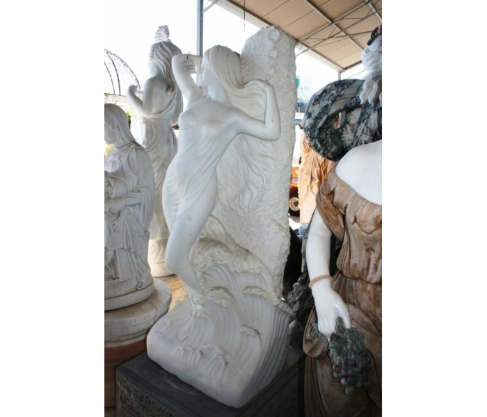 Carrara white marble woman sculpture