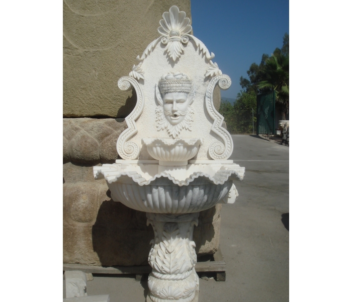 Macael white marble wall fountain...