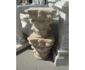 Pair of light cream limeston marble capital pedestal plinth bases