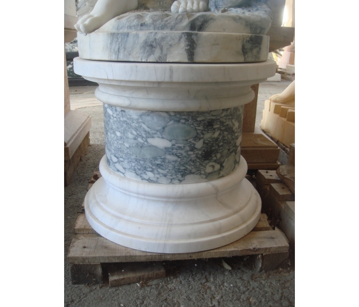 Aged Macael white marble plinth...