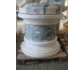Aged Macael white marble plinth pedestal base