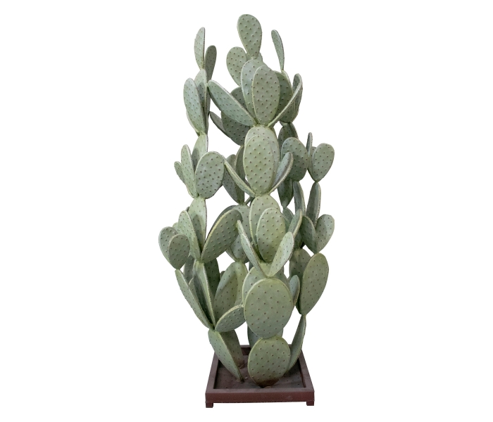 1990s French iron green cactus statue