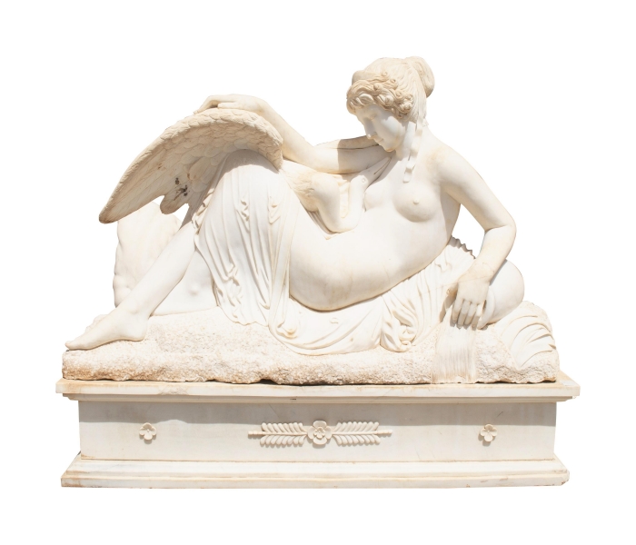 Leda and the swam hand carved...