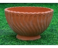 Terracotta round fluted garden planter