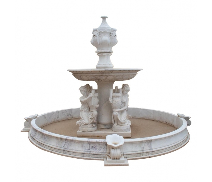 Large 2.3 m tall 1-tier Carrara white...