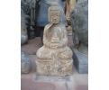 Aged black marble sitting Buddha sculpture