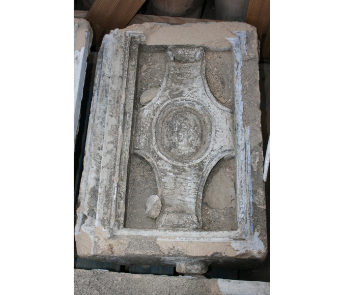 Ornamental hand carved stone relief