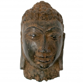 Black marble Buddha head...