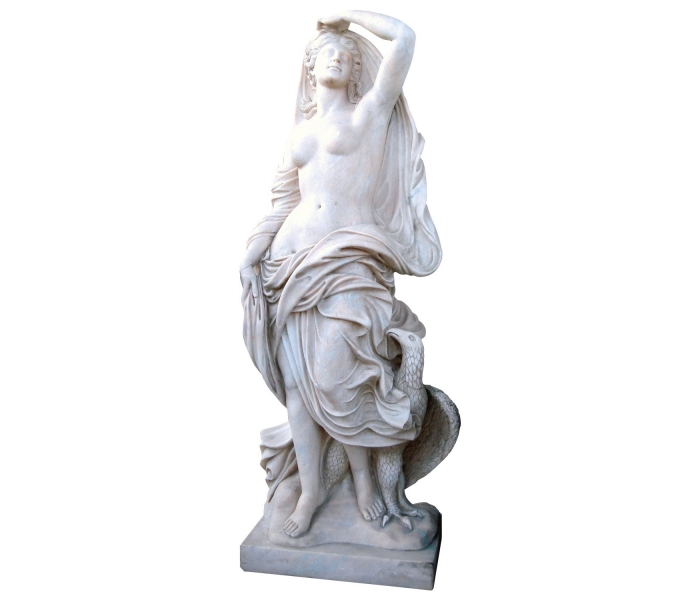 Life-size Carrara white marble woman...