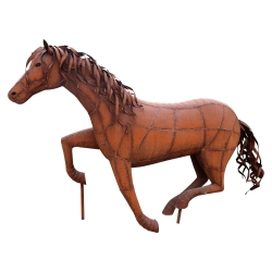 Life-size horse iron statue