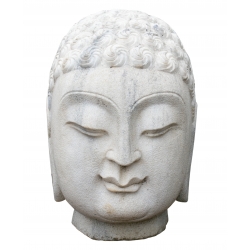 White marble Buddha head...
