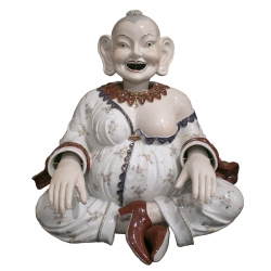 Escultura de buda feliz realizado en porcelana