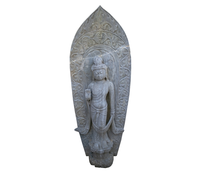 Escultura oriental de buda en piedra