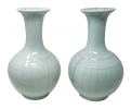 Pair of Chinese light green glazed porcelain vases