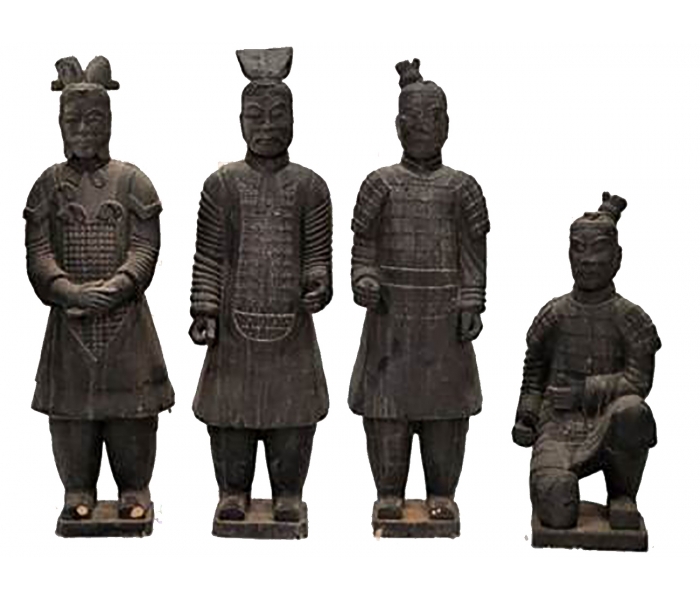 Set de cuatro esculturas de guerreros...