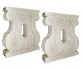 Pair of Carrara white marble lyre shaped table bases