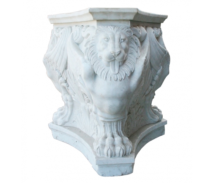 Carrara white marble pedestal table...