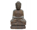 Aged black marble sitting Buddha sculpture