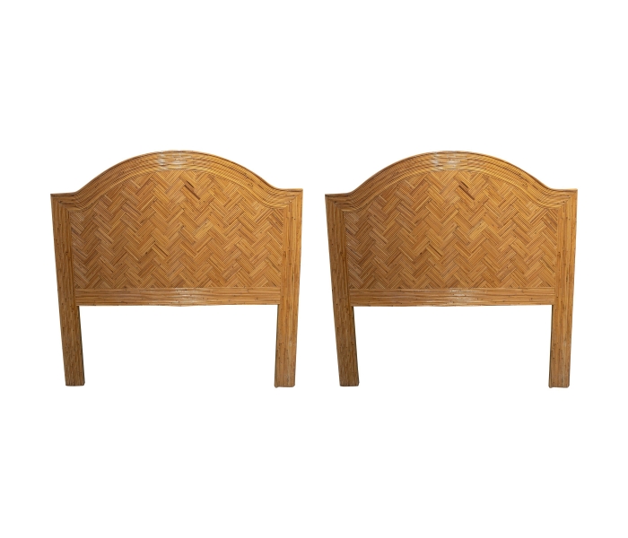 1980s Pair of Spanish Bamboo Bed Heads