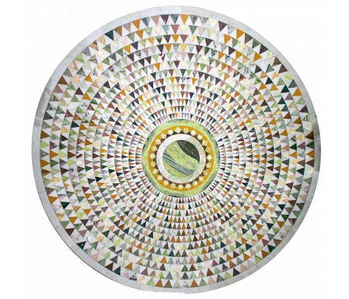 Round Mosaic Hard Stones Geometric...