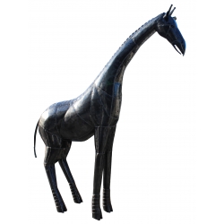 Life-size giraffe iron statue